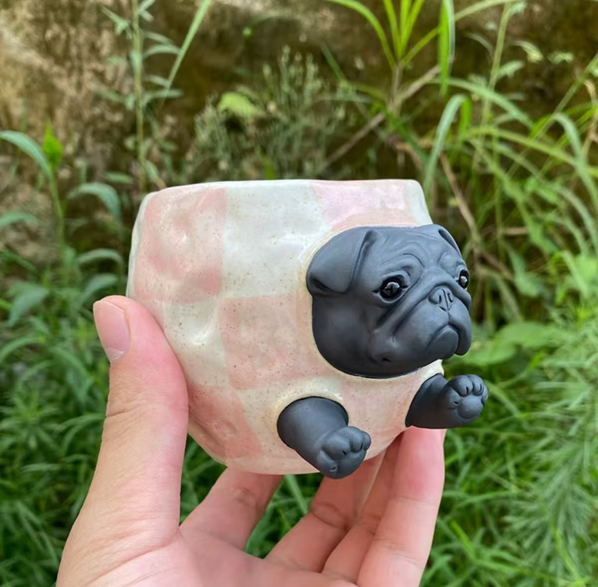 Pink Checkered Pug