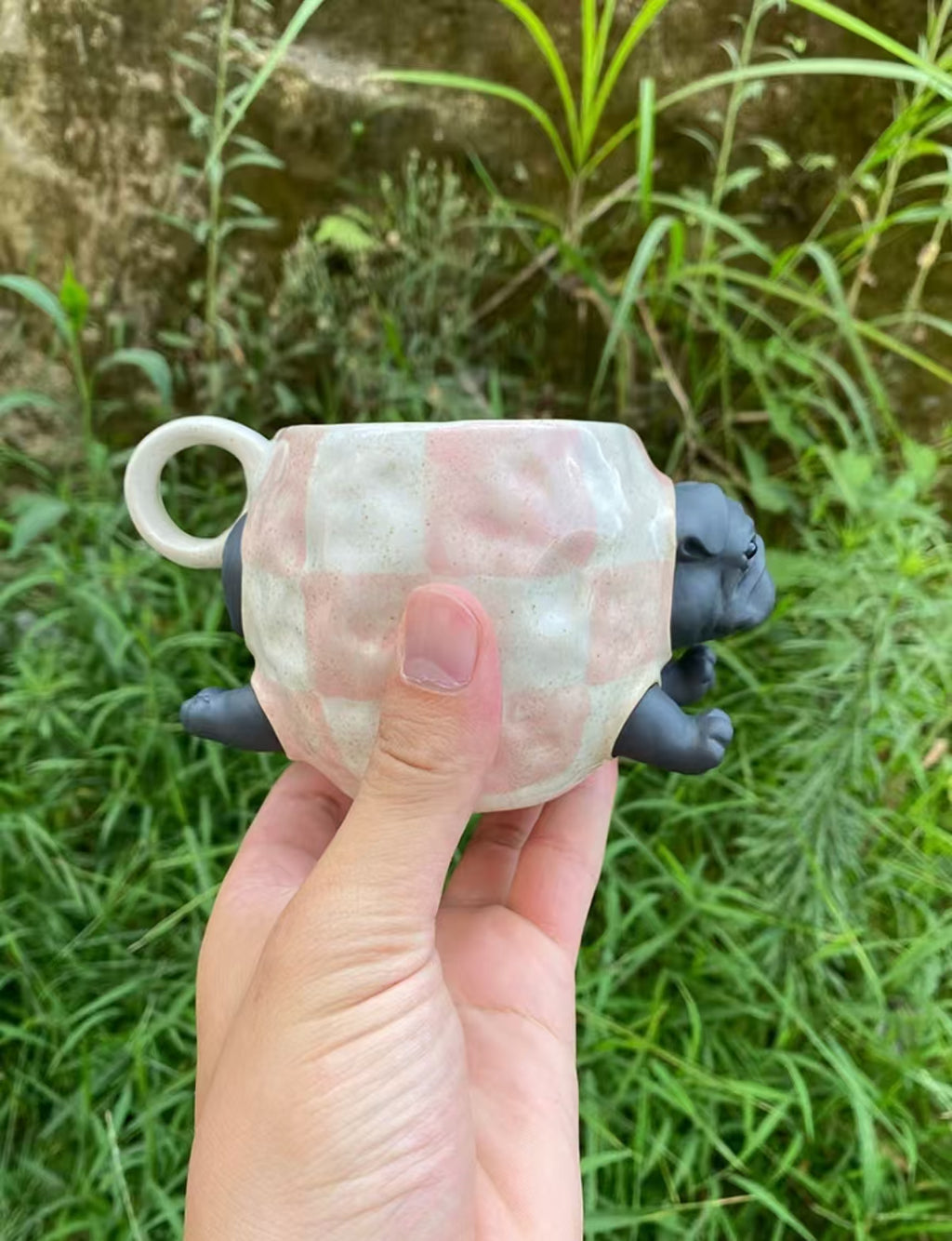 Pink Checkered Pug