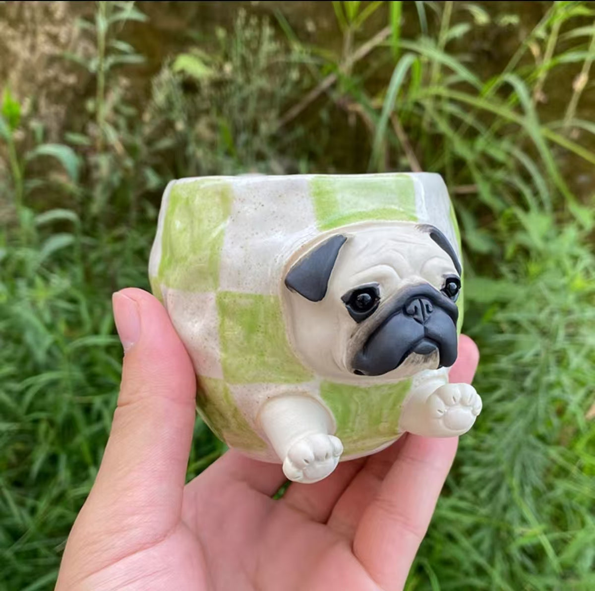 Green Checkered Pug